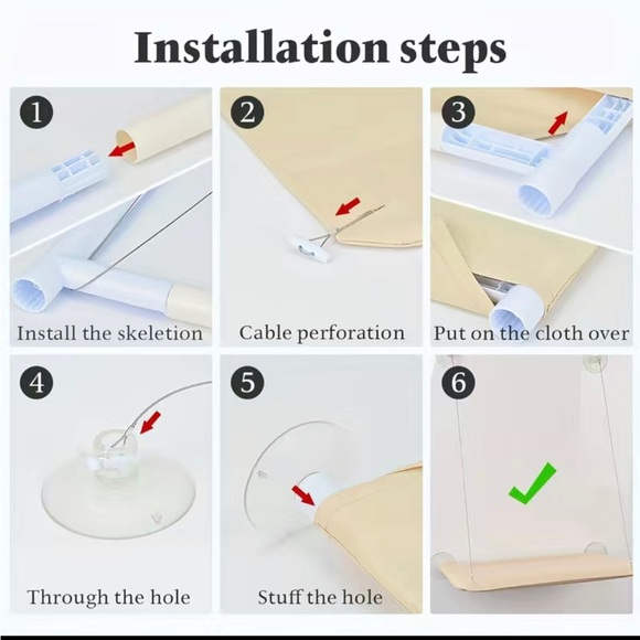 New Cat Window Perch Hammock Seat. Large Cat Hammocks Bed with blanket. - Picture 7 of 10